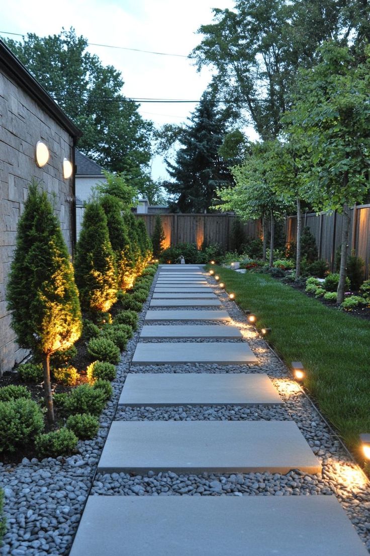 Illuminated stone paver walkway