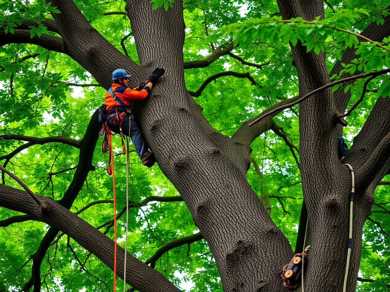 60ft oak removal, tight-access lot